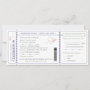 Wedding Invite Travel Boarding Pass Rsvp Meals