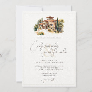 Wedding Invite - Tuscan Villa in Watercolor