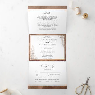 Wedding Invite with RSVP, Earth Tones Watercolor