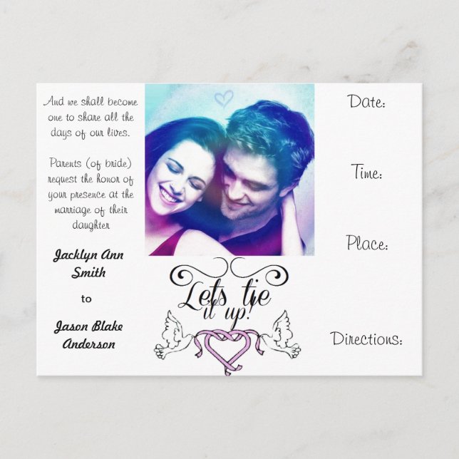 wedding invites postcard personalize (Front)