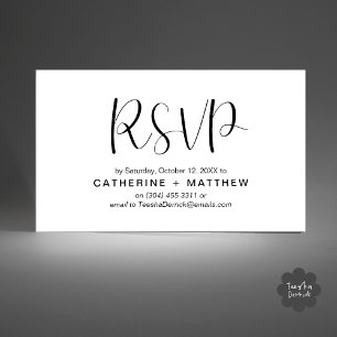 Wedding Invites RSVP Modern Minimalist Reminder
