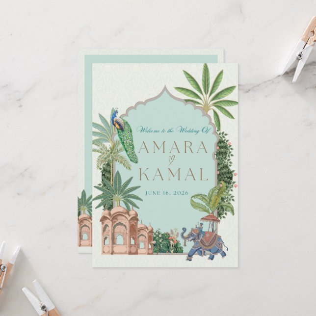 Wedding Itinerary Card  (Front/Back In Situ)