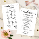 Wedding Itinerary Cocktail - Icon Wedding Welcome<br><div class="desc">A simple chic calligraphy wedding itinerary,  easy to personalize with your details. Check the collection for matching items.
CUSTOMIZATION: If you need design customization,  please contact me through chat; if you need information about your order,  shipping options,  etc.,  please contact directly Zazzle support https://help.zazzle.com/hc/en-us/articles/221463567-How-Do-I-Contact-Zazzle-Customer-Support-</div>