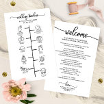 Wedding Itinerary Cocktail - Icon Wedding Welcome<br><div class="desc">A simple chic calligraphy wedding itinerary that is easy to personalize with your details. Check the collection for matching items.
CUSTOMIZATION: If you need design customization,  please contact me through chat; if you need information about your order,  shipping options,  etc.,  please contact directly Zazzle support.</div>