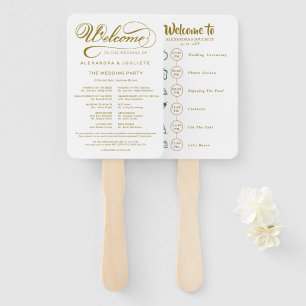 Wedding Itinerary Cocktail - Icon Wedding Welcome  Hand Fan