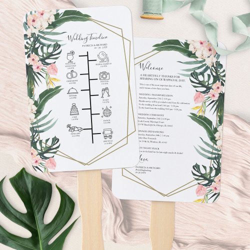 Wedding Itinerary Cocktail _ Icon Wedding Welcome  Hand Fan