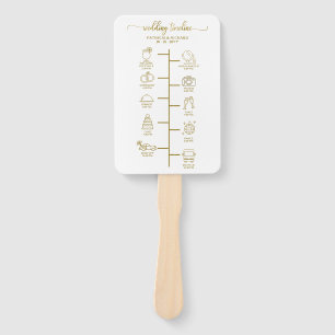 Wedding Itinerary Cocktail - Icon Wedding Welcome  Hand Fan