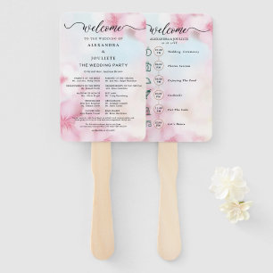 Wedding Itinerary Cocktail - Icon Wedding Welcome  Hand Fan