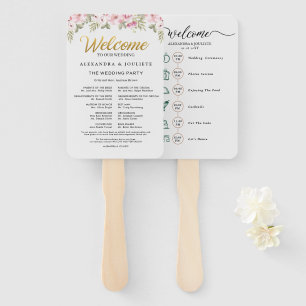 Wedding Itinerary Cocktail - Icon Wedding Welcome  Hand Fan