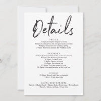 Personalized Wedding Welcome Letter & Itinerary - Floral