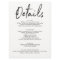 Wedding Itinerary Hotel Welcome Letter Details