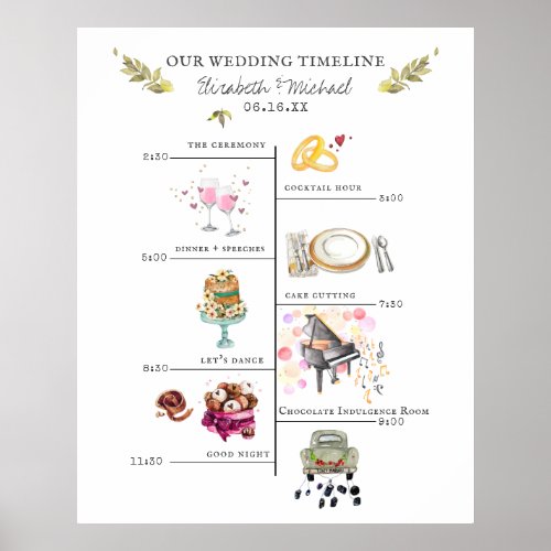Wedding Itinerary Schedule Welcome Sign