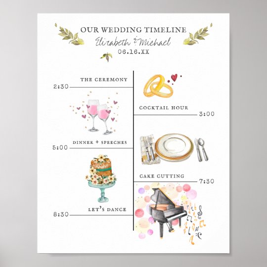 wedding itinerary schedule welcome sign itinerary schedule