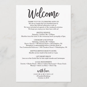 Wedding Itinerary - Wedding Welcome Letter Program