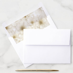 Wedding Ivory Flowers Envelope Liner