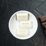 Wedding ivory gold names Love is Sweet Hershey's Miniatures<br><div class="desc">Ivory background,  golden text.   Personalize and add your names and the wedding date.  Text: Love is Sweet</div>
