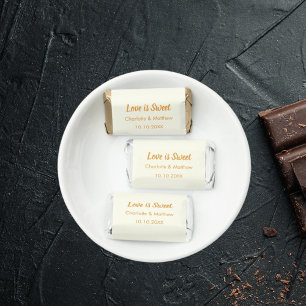 Wedding ivory gold names Love is Sweet Hershey's Miniatures