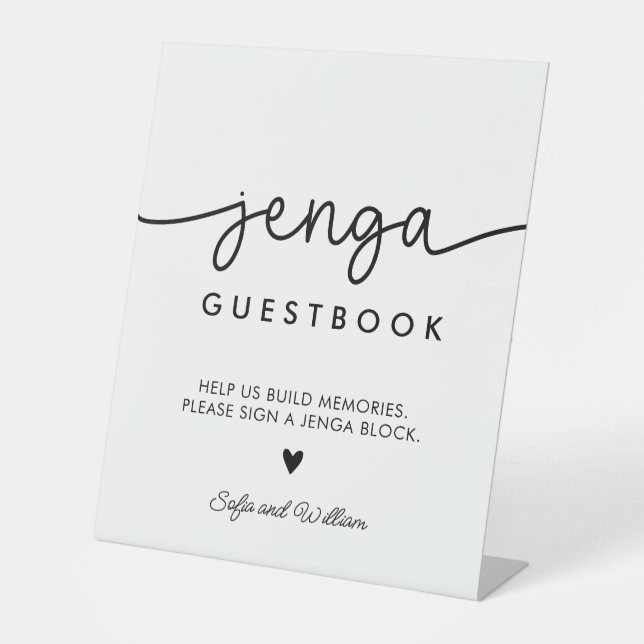 Wedding Jenga Guest Book Sign (Front)