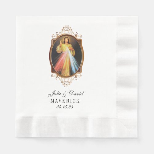 Wedding Jesus Divine Mercy Elegant  Paper Napkins