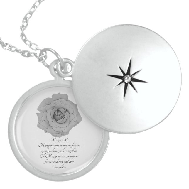 WEDDING JEWELRY LOCKET MARRY ME POEM (Front)