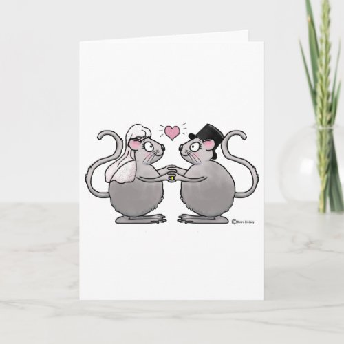 Wedding Just Married Anniversary Mice Mouse Couple Card