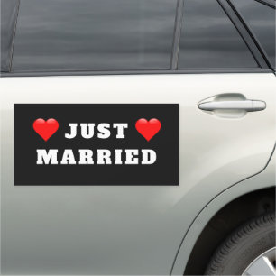 Wedding Just Married Bride Groom Car Magnet