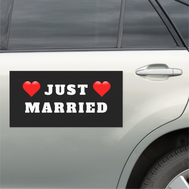 Wedding Just Married Bride Groom Car Magnet (In Situ)
