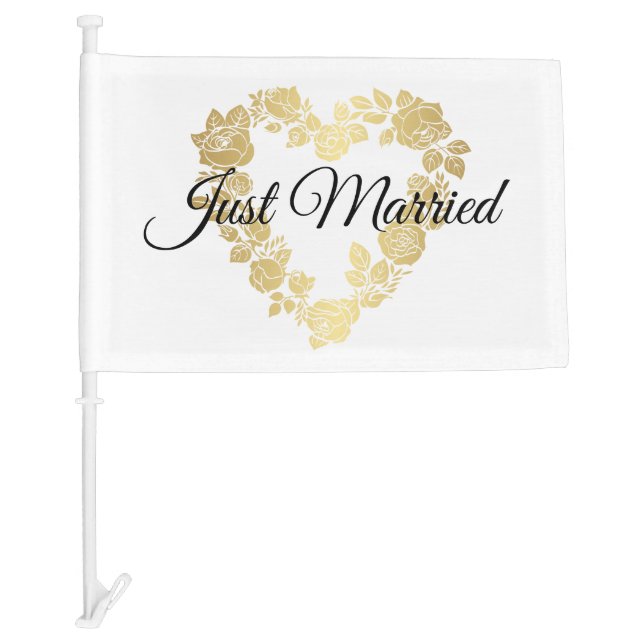 Wedding Just Married Car Flag (Front)