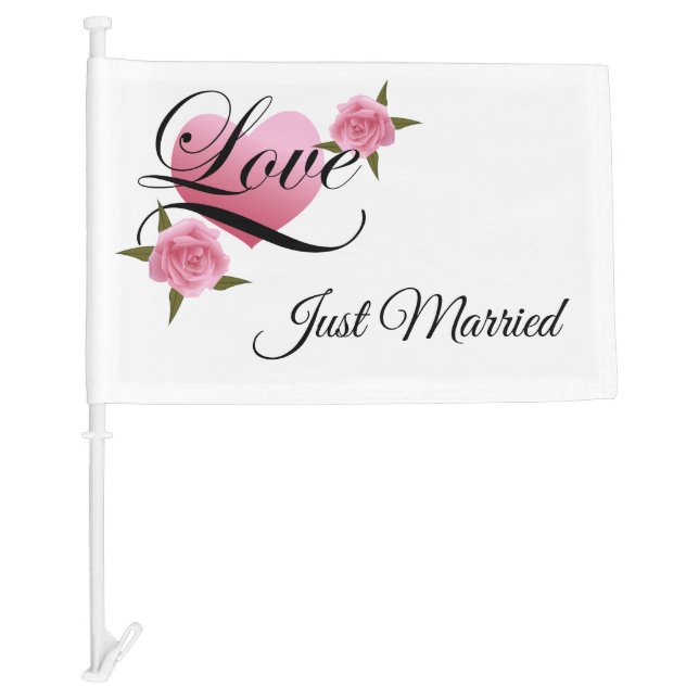 Wedding Just Married Car Flag (Front)