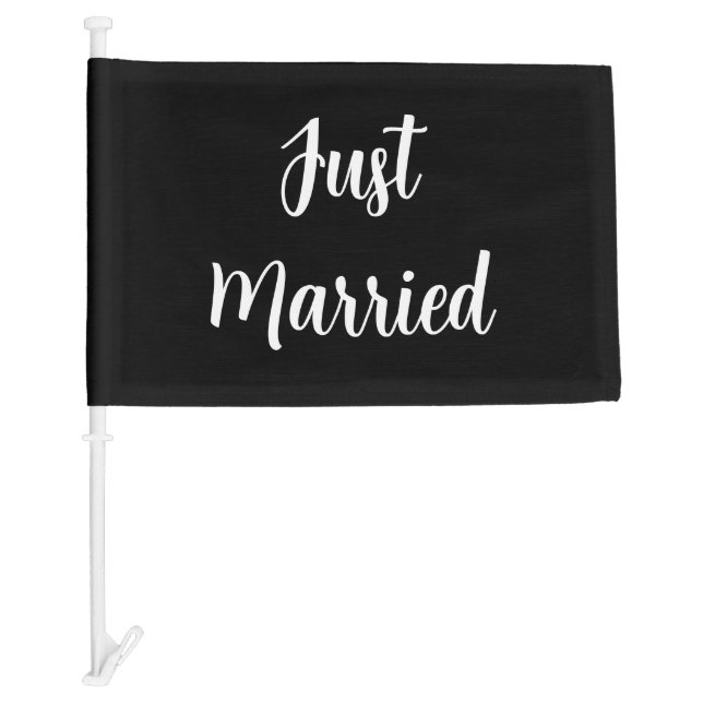 Wedding Just Married  Car Flag (Front)