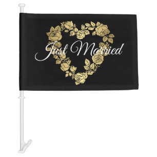 Wedding Just Married Car Flag