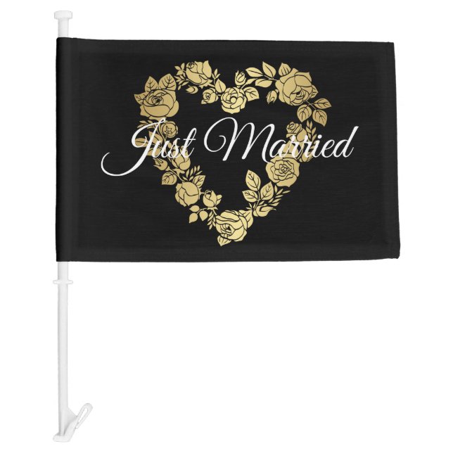 Wedding Just Married Car Flag (Front)