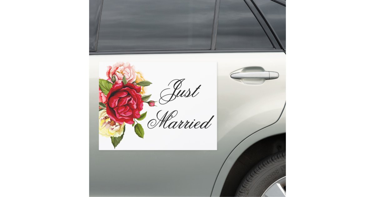 Wedding Just Married Car Magnet | Zazzle