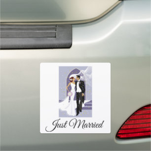 Wedding Just Married Car Magnet