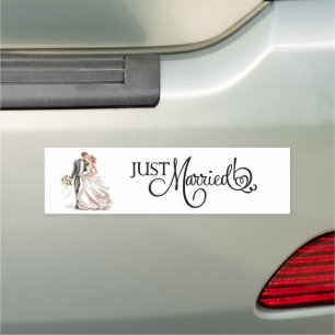 Wedding Just Married Car Magnet
