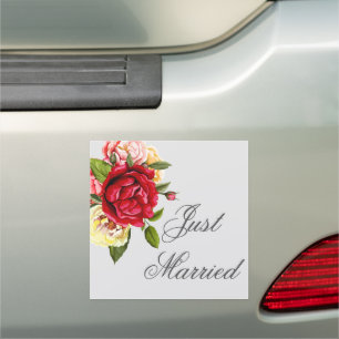 Wedding Just Married Car Magnet