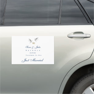 Wedding Just Married Car Magnet-Doves Car Magnet