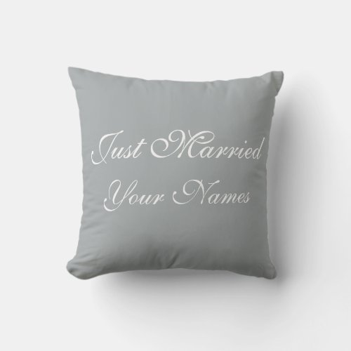 Wedding Just Married Cotton Throw Pillow Customize