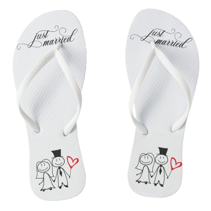 just married flip flops