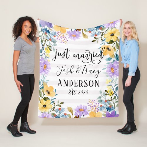 Wedding Just  married  Fleece Blanket