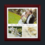 Wedding | Keepsake Box<br><div class="desc">Display your favorite images on the lid of this beautiful jewelry/keepsake box. Made of lacquered wood, the jewelry box comes in Golden Oak, Ebony Black, Emerald Green, and Red Mahogany. Soft felt protects your jewelry and collectibles.</div>