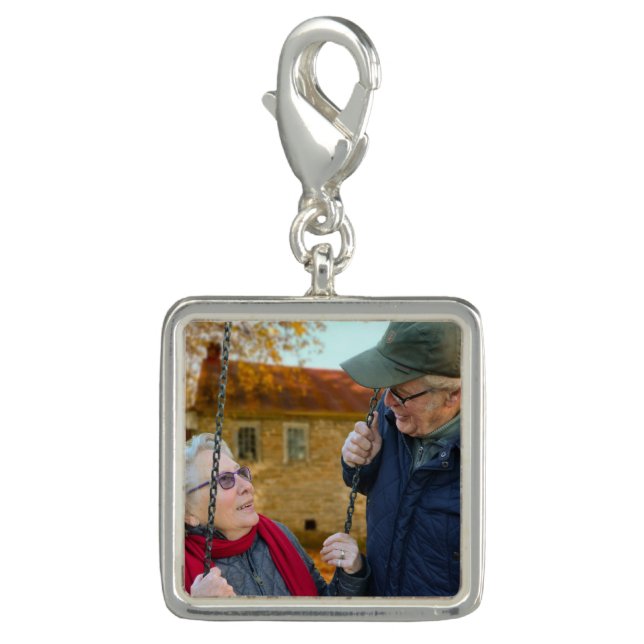 Wedding Keepsake Custom Square Charm (Front)