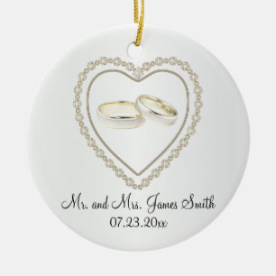 Wedding Keepsake for the Bride and Groom Ceramic Ornament