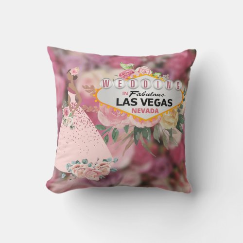 Wedding Keepsake Las Vegas Throw Pillow