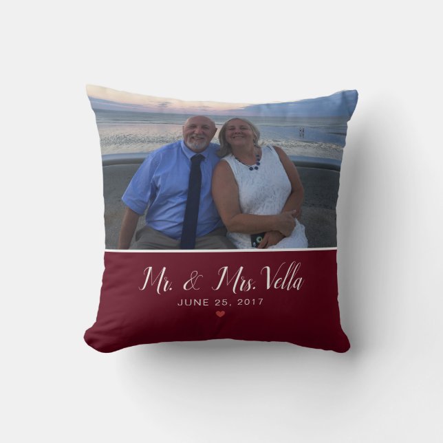 Wedding Keepsake Photo Throw Pillow (Front)