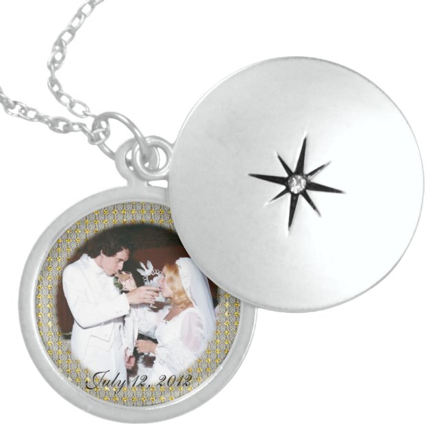 Wedding Keepsake Sterling Silver Locket Necklace (Front)