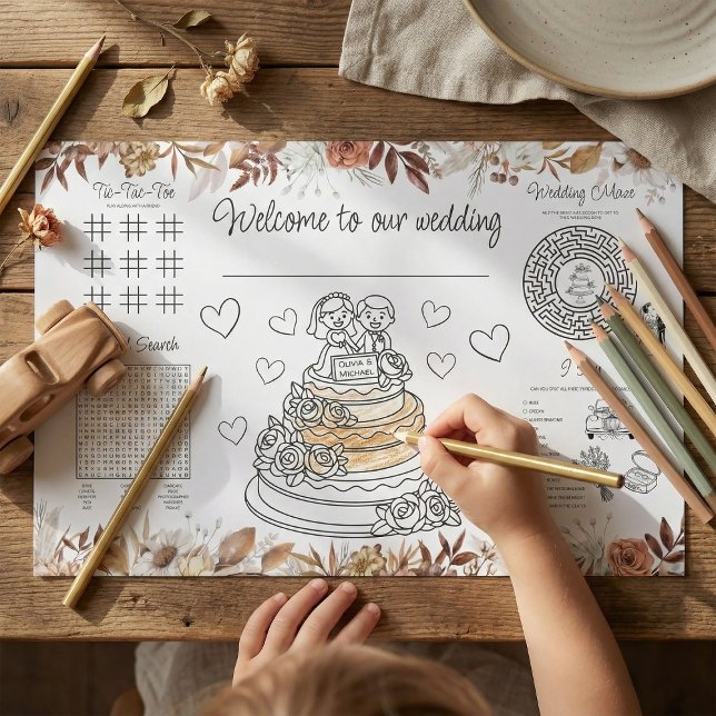 Wedding Kids Activities Coloring Placemat (Creator Uploaded)