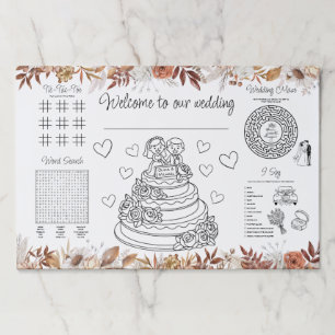 Wedding Kids Activities Coloring Placemat