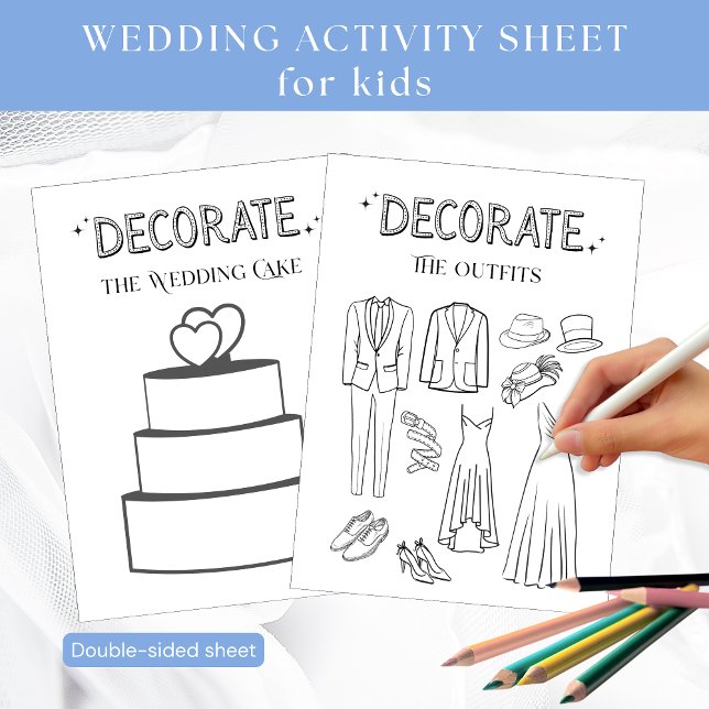 Wedding Kids draw and color Activity Sheet (Creator Uploaded)