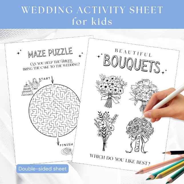 Wedding Kids Maze and Coloring in Sheet (Creator Uploaded)